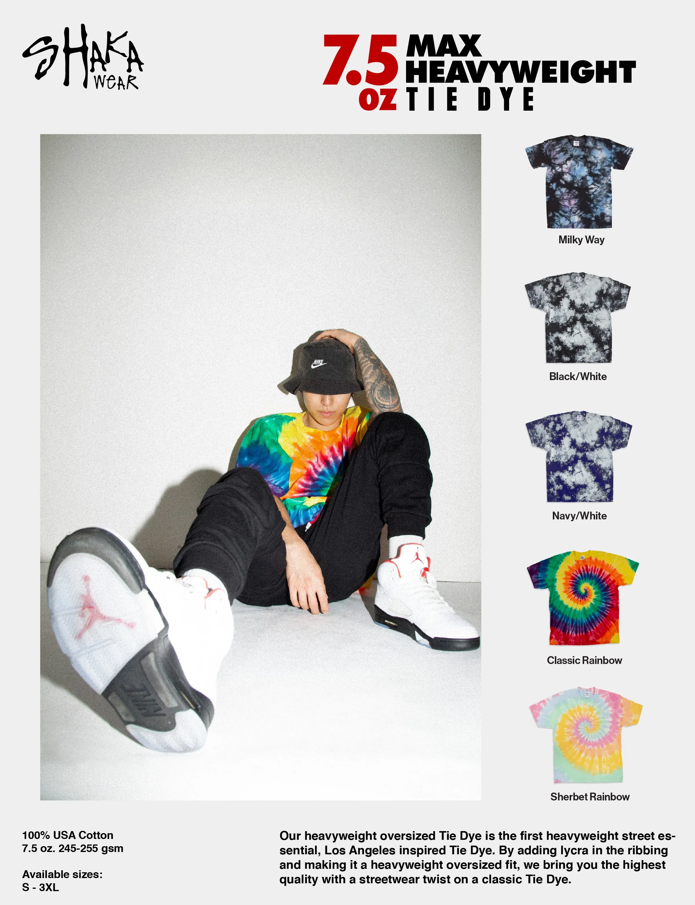 7.5 OZ MAX HEAVYWEIGHT TIE DYE - MILKY WAY