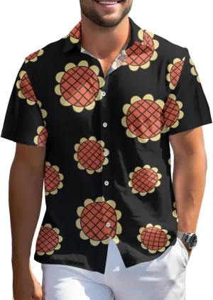 99TIMORO Game Character Hawaiian Shirt, Anime Movie Short Sleeve, Funny Print Button Down Top