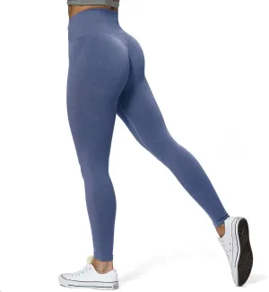 Aoxjox Scrunch Seamless Leggings for Women High Waisted Tummy Control 2.0 Smile Contour Workout Yoga Pants 24"