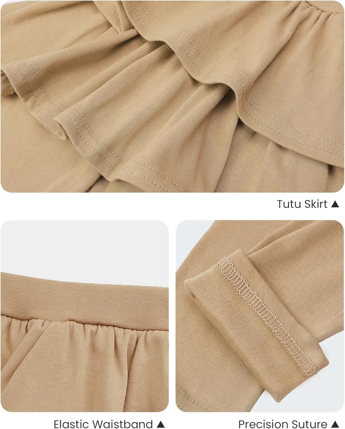 Auranso Girls School Uniform Pants Kids Clothes Ruffle Tutu Leggings with Skirt 2-14 Years