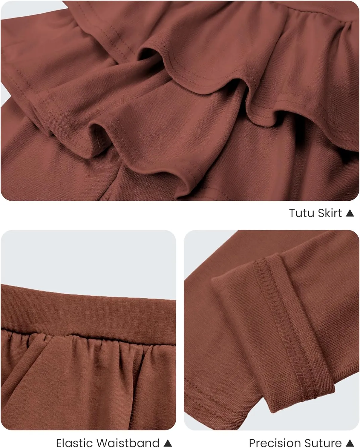 Auranso Girls School Uniform Pants Kids Clothes Ruffle Tutu Leggings with Skirt 2-14 Years