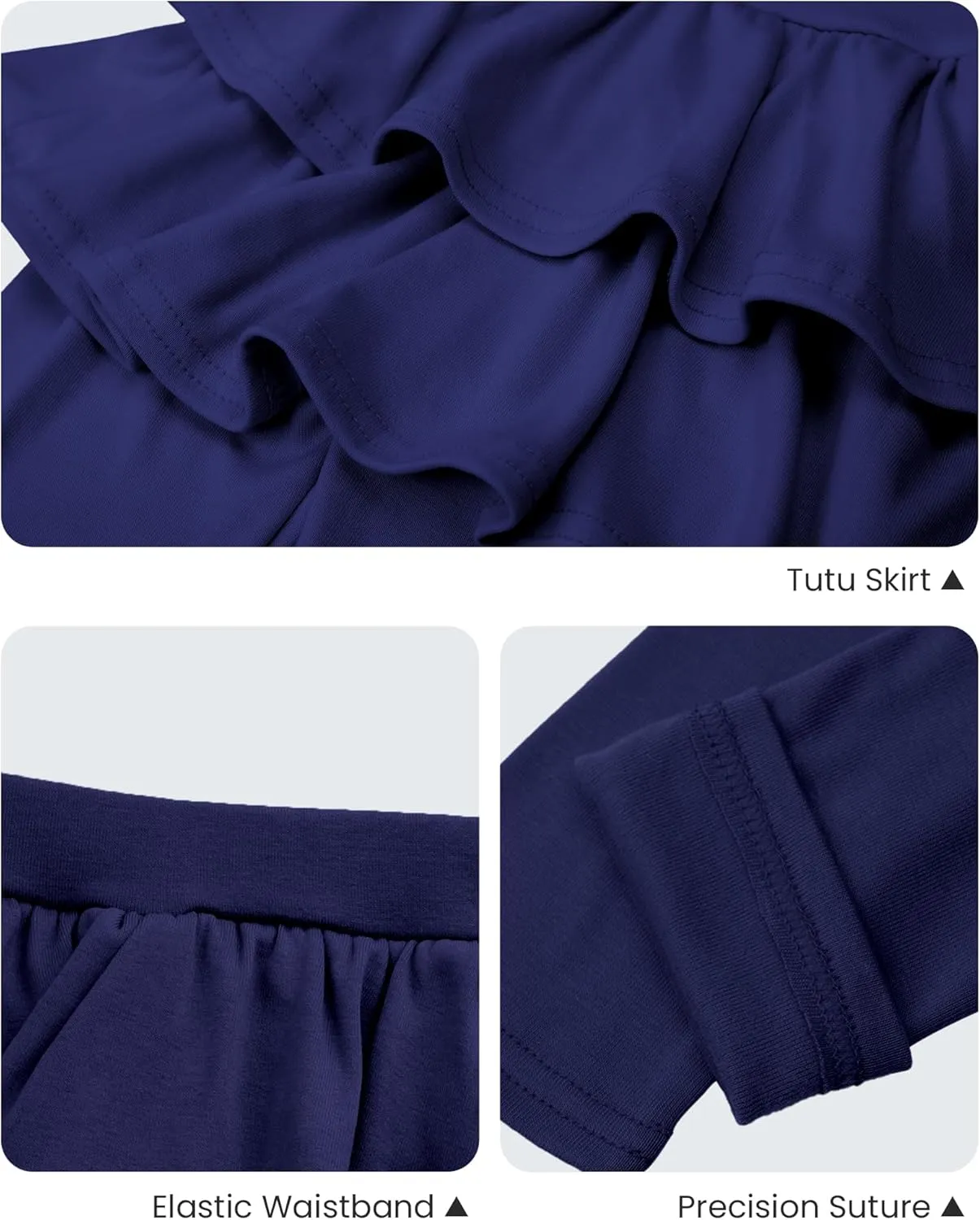 Auranso Girls School Uniform Pants Kids Clothes Ruffle Tutu Leggings with Skirt 2-14 Years