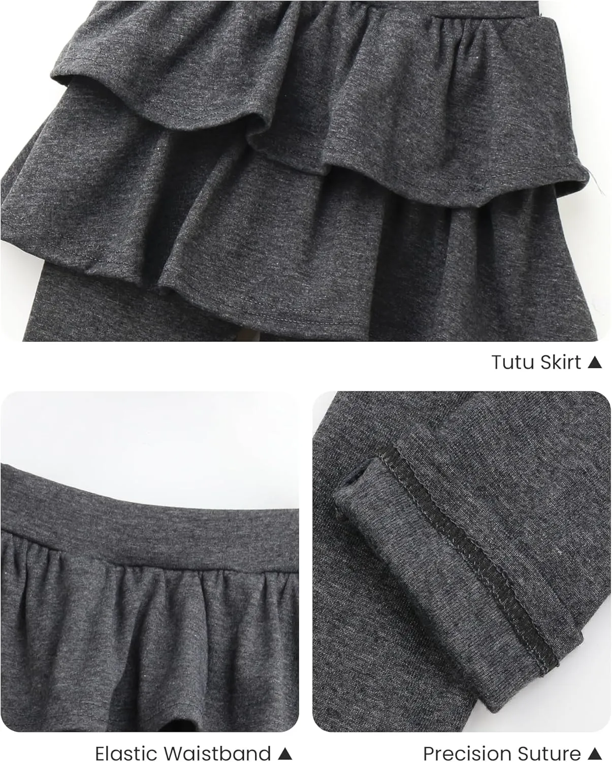 Auranso Girls School Uniform Pants Kids Clothes Ruffle Tutu Leggings with Skirt 2-14 Years