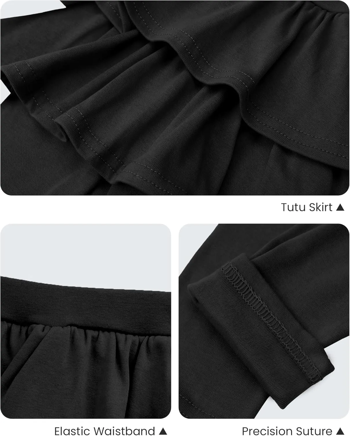 Auranso Girls School Uniform Pants Kids Clothes Ruffle Tutu Leggings with Skirt 2-14 Years