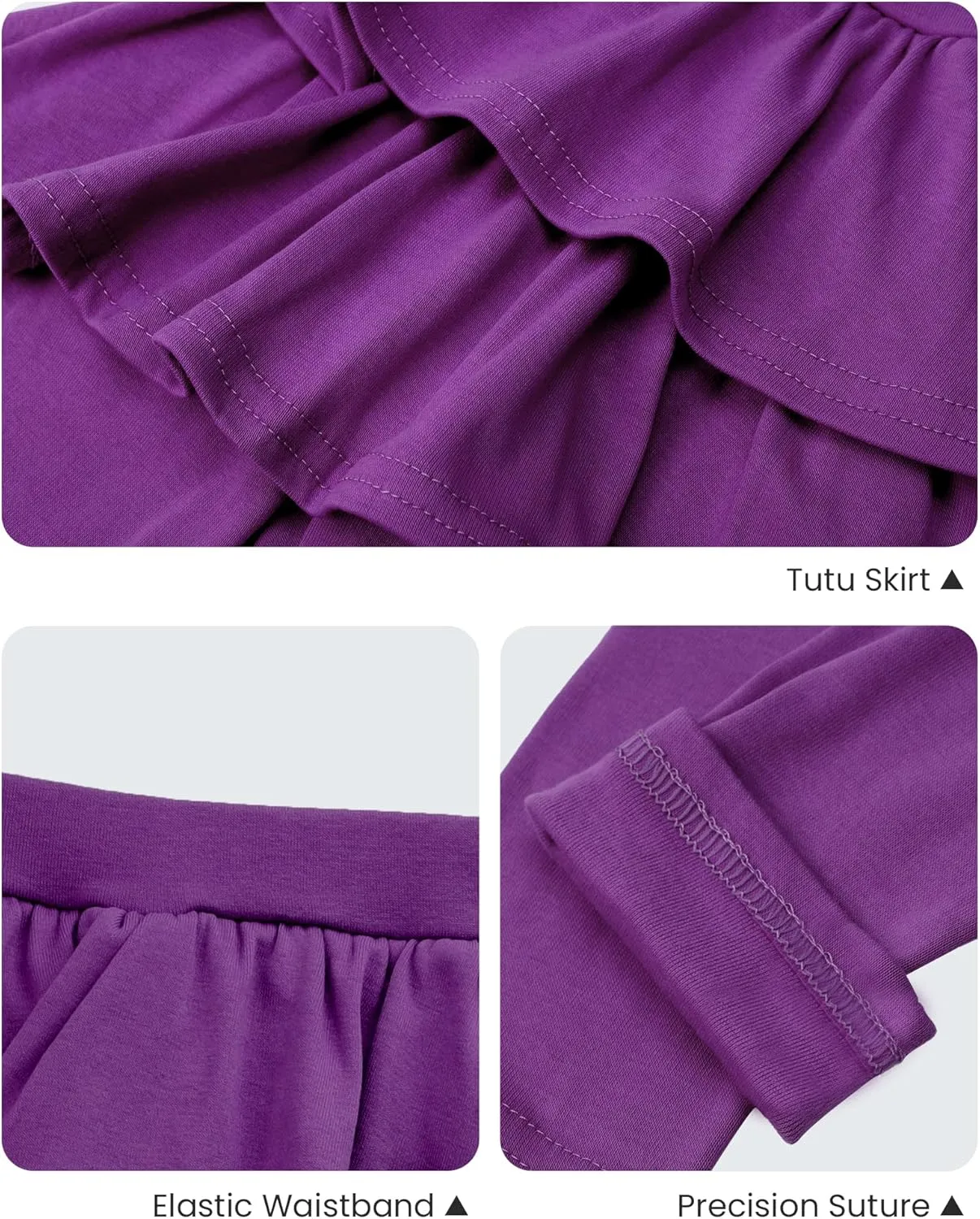 Auranso Girls School Uniform Pants Kids Clothes Ruffle Tutu Leggings with Skirt 2-14 Years