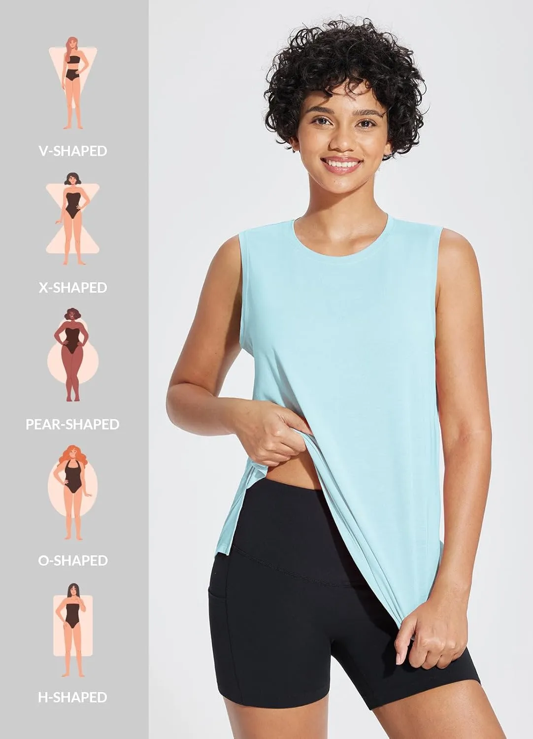 baleaf Workout Tank Tops for Women Sleeveless Athletic Top Loose Fit Running Shirts High Neck Yoga Gym Clothes
