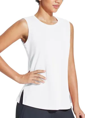 baleaf Workout Tank Tops for Women Sleeveless Athletic Top Loose Fit Running Shirts High Neck Yoga Gym Clothes