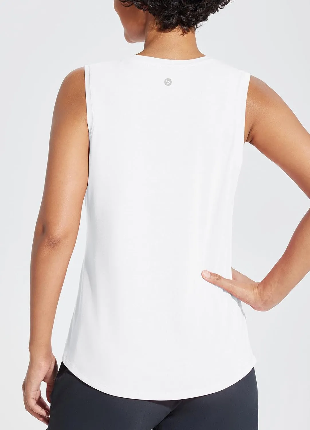 baleaf Workout Tank Tops for Women Sleeveless Athletic Top Loose Fit Running Shirts High Neck Yoga Gym Clothes