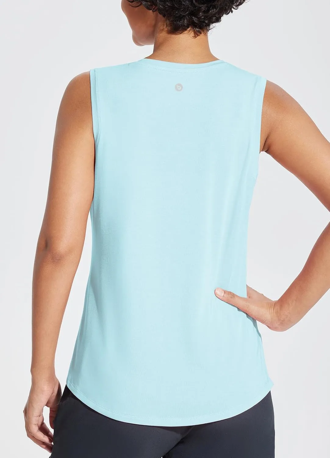 baleaf Workout Tank Tops for Women Sleeveless Athletic Top Loose Fit Running Shirts High Neck Yoga Gym Clothes