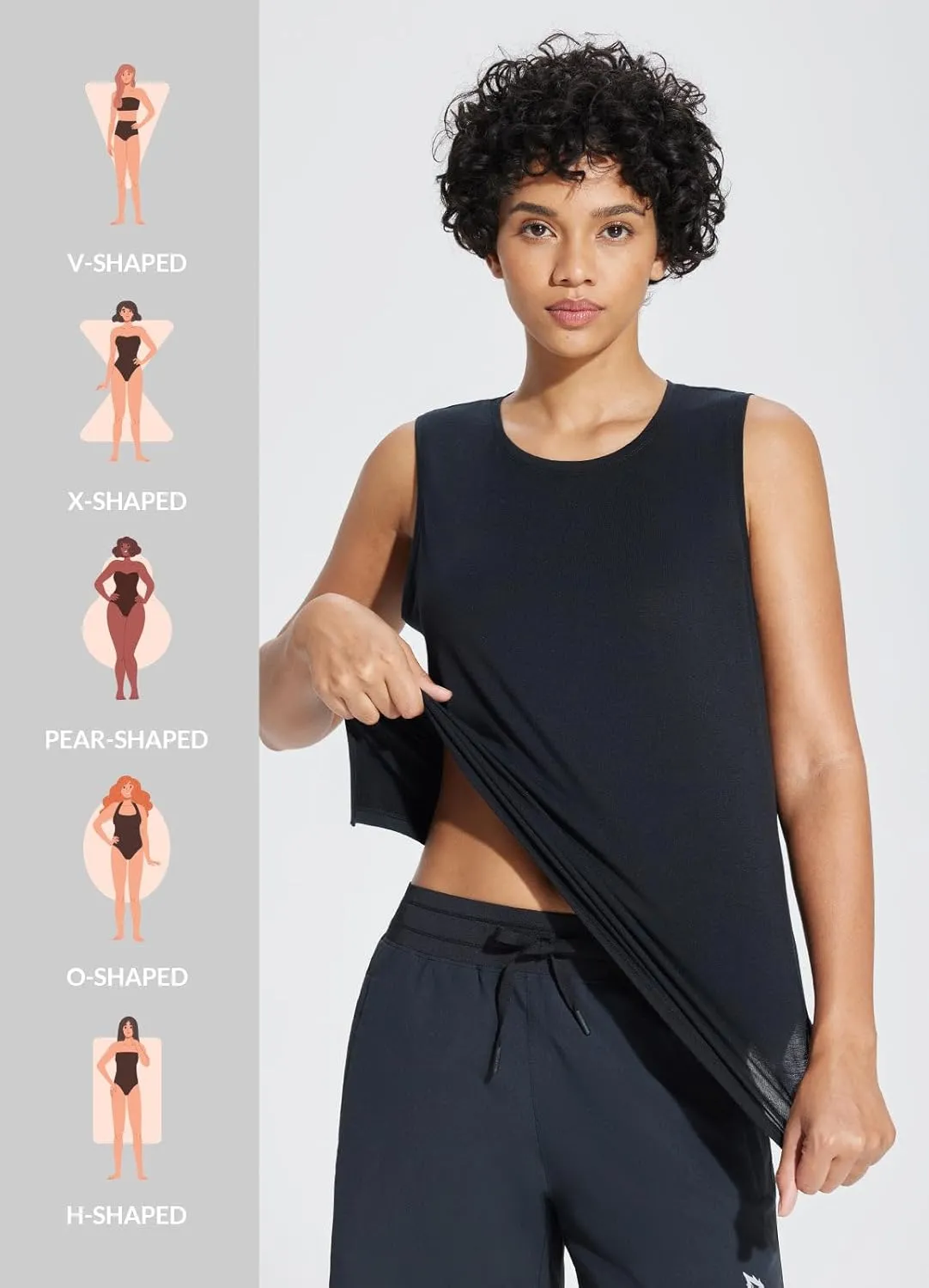 baleaf Workout Tank Tops for Women Sleeveless Athletic Top Loose Fit Running Shirts High Neck Yoga Gym Clothes