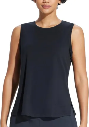 baleaf Workout Tank Tops for Women Sleeveless Athletic Top Loose Fit Running Shirts High Neck Yoga Gym Clothes