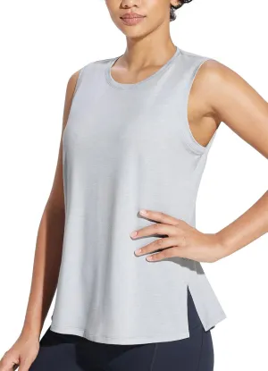 baleaf Workout Tank Tops for Women Sleeveless Athletic Top Loose Fit Running Shirts High Neck Yoga Gym Clothes