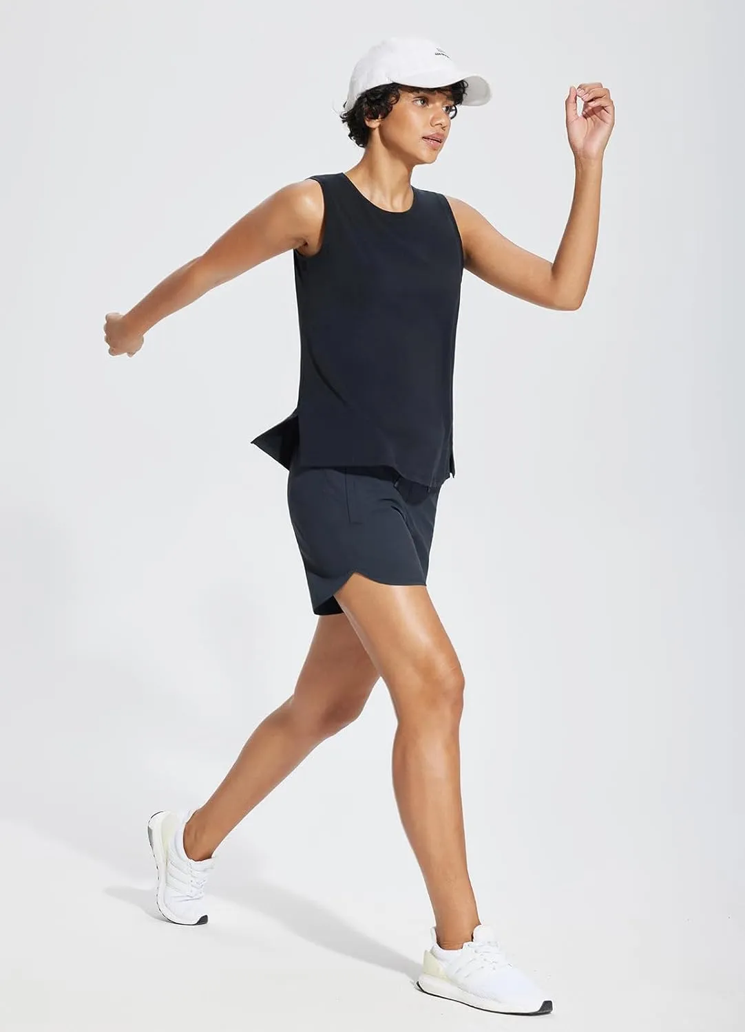 baleaf Workout Tank Tops for Women Sleeveless Athletic Top Loose Fit Running Shirts High Neck Yoga Gym Clothes