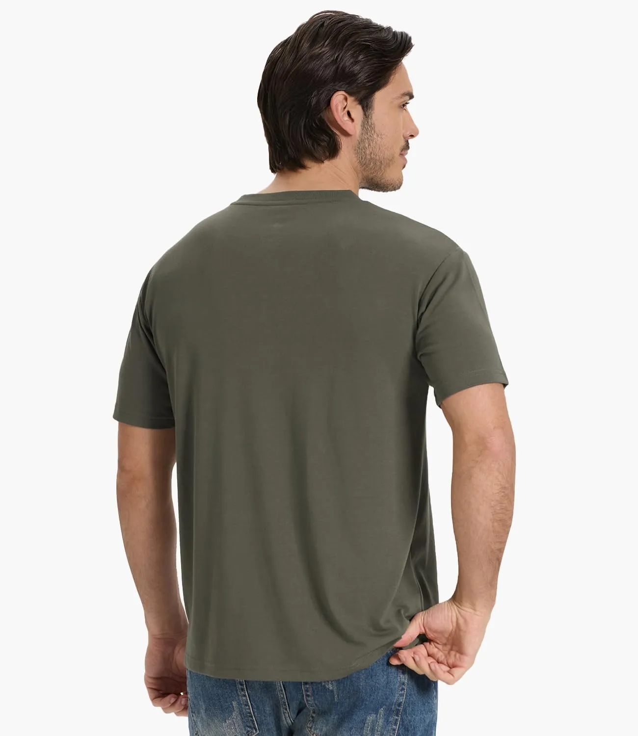 BAMBOO COOL Men's Pocket T-Shirts Heavy Weight Short Sleeve Tee Shirts Crew Neck Tshirt Soft Classic Undershirts for Men