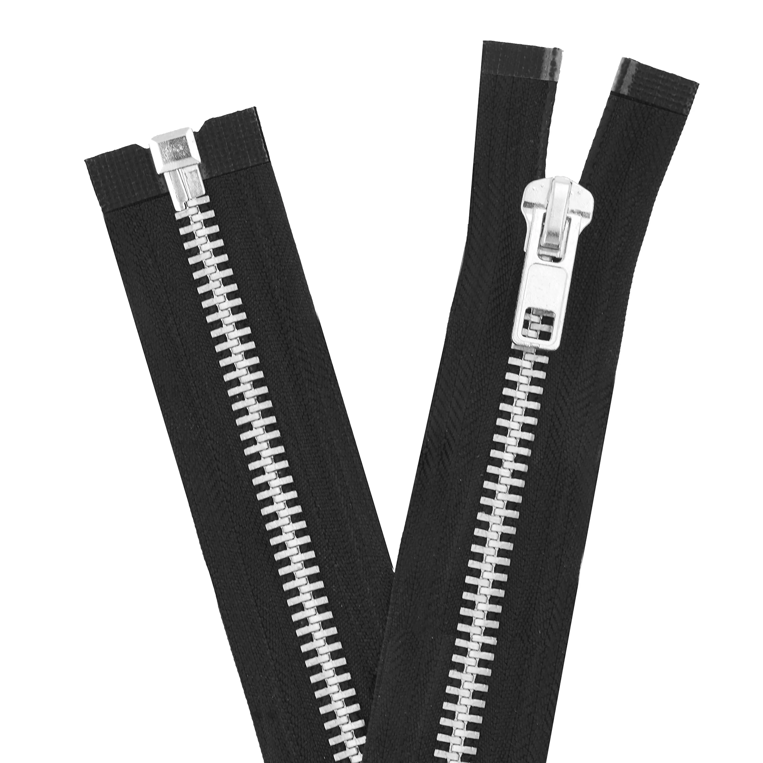 Black Heavy Duty Zipper Metal Zipper #10 Black Separating Zipper for Jackets Sewing Coats Upholstery Clothing