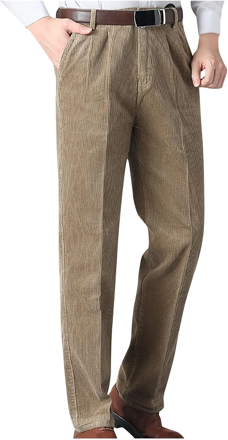 Business Casual Pants for Men Slim Fit Dress Pants Classic Straight Fit Lightweight Regular Fit Work Pants for Men
