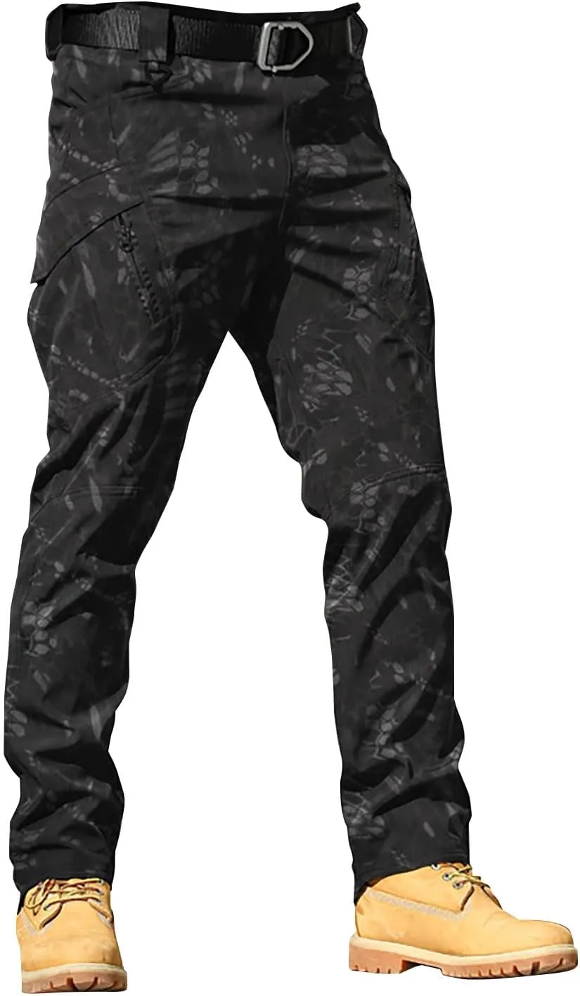 Camo Cargo Pants for Men Slim Fit Stretch Outdoor Hiking Hunting Safari Tactical Trousers Classic Military Army Pants