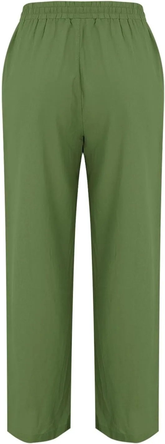 Cargo Pants for Women Winter Adjustable Travel Thermal with Pockets Wide Leg Straight Leg