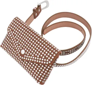 CHICTRY Women Fanny Pack Fashion Punk Faux Leather Waist Pouch Mini Purse Travel Cell Phone Belt Bag