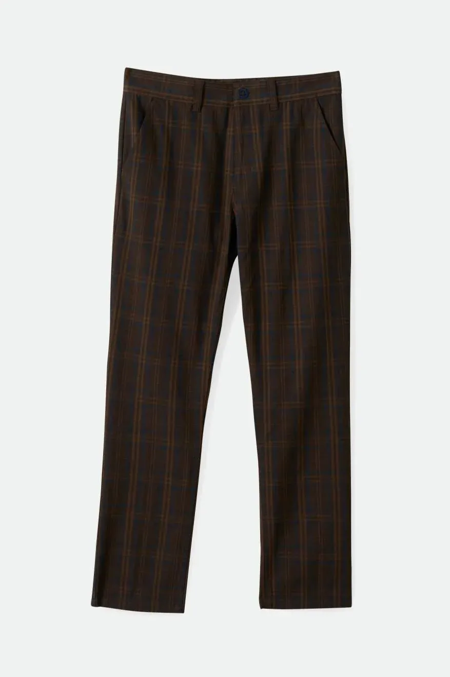 Choice Chino Pant - Brown/Blue Plaid