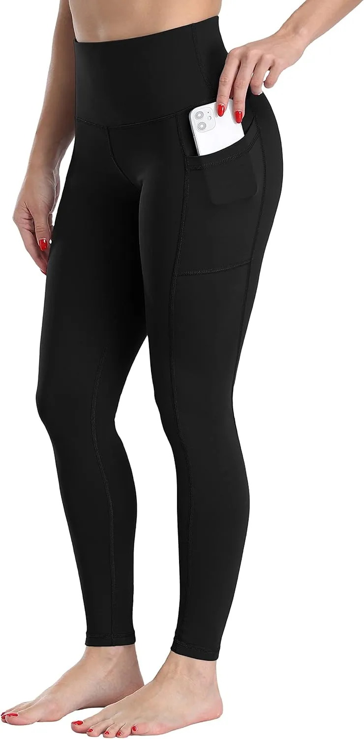CHRLEISURE Fleece Lined Leggings Women with Pockets - Winter Warm Thermal Thick Tights High Waisted Yoga Pants