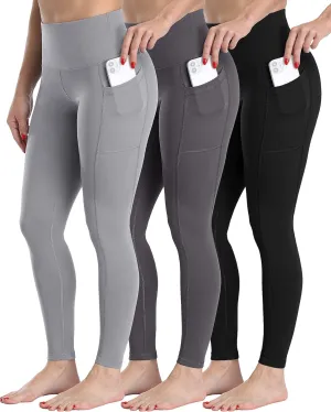 CHRLEISURE Fleece Lined Leggings Women with Pockets - Winter Warm Thermal Thick Tights High Waisted Yoga Pants