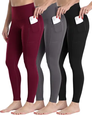 CHRLEISURE Fleece Lined Leggings Women with Pockets - Winter Warm Thermal Thick Tights High Waisted Yoga Pants
