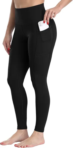 CHRLEISURE Fleece Lined Leggings Women with Pockets - Winter Warm Thermal Thick Tights High Waisted Yoga Pants