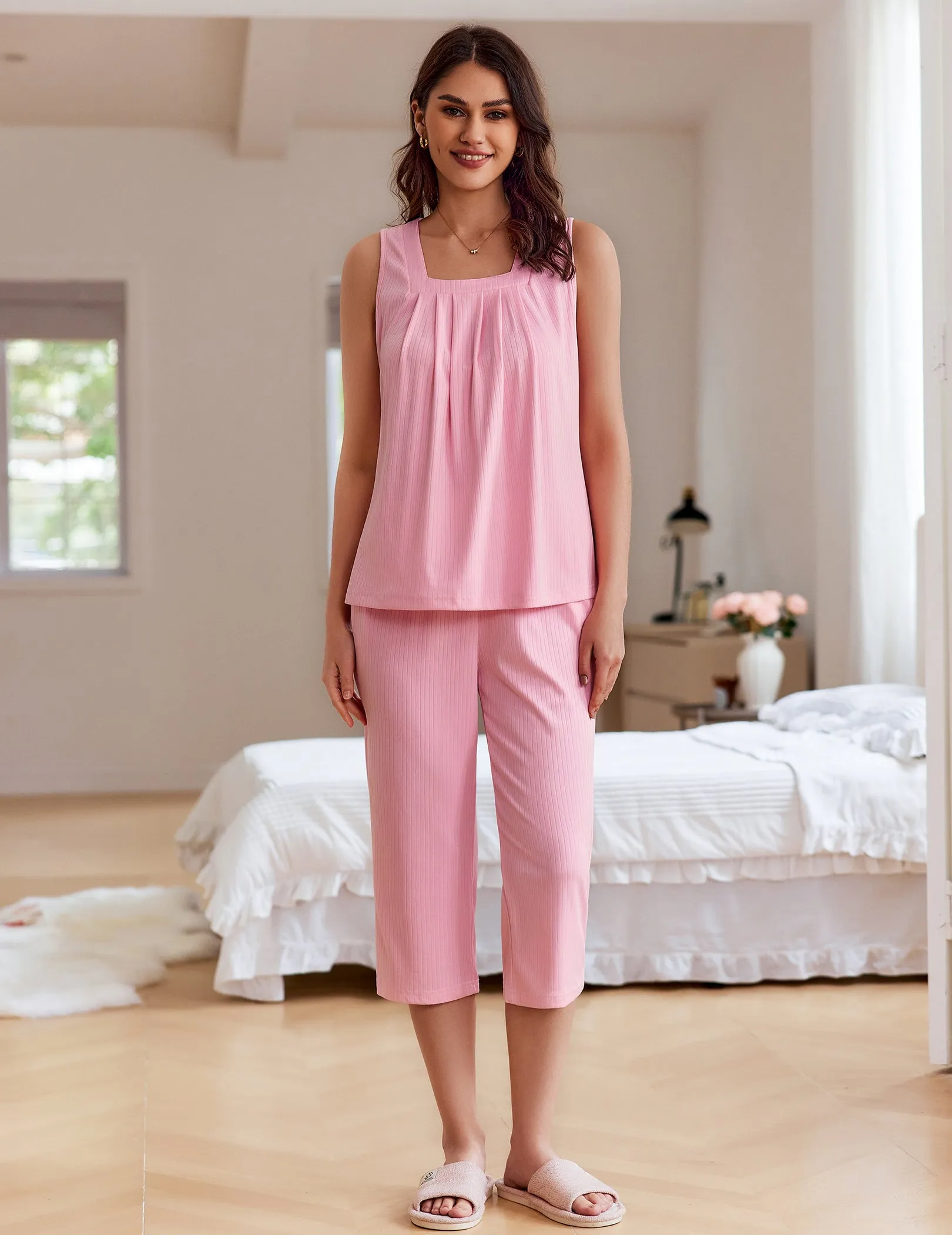 Cozy Stretch Sleeveless Top and Pants Set (US Only)