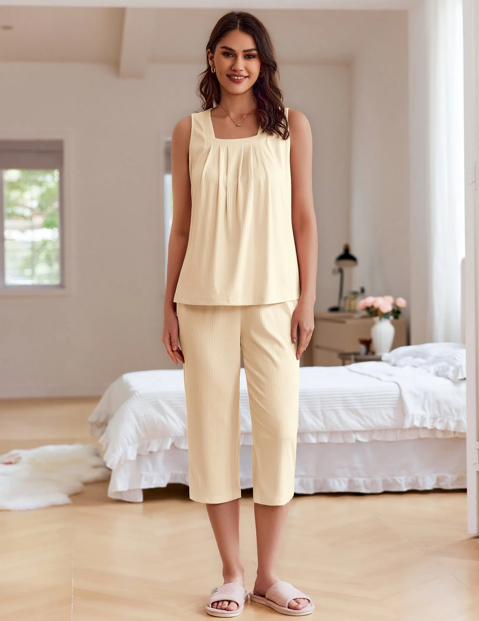 Cozy Stretch Sleeveless Top and Pants Set (US Only)