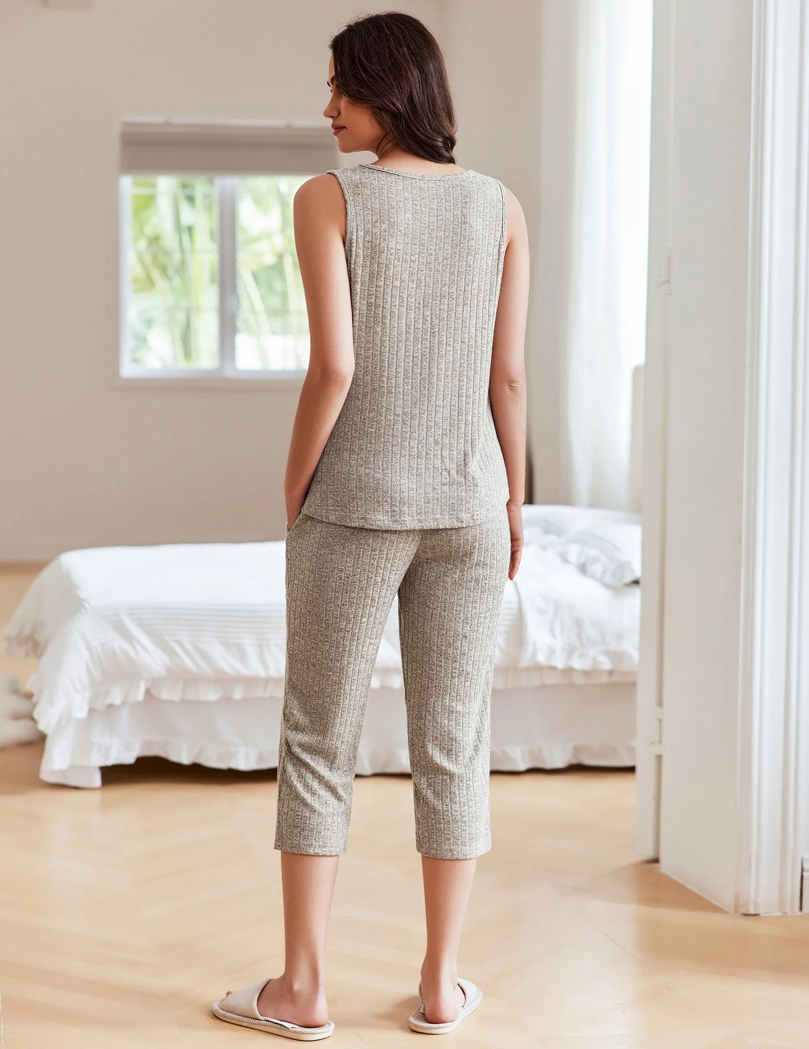 Cozy Stretch Sleeveless Top and Pants Set (US Only)