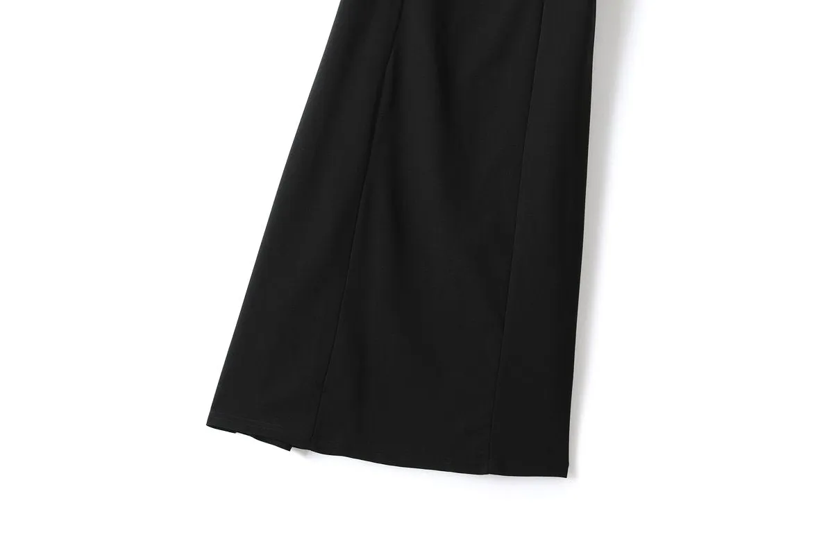 Dawn Black Wrap Midi Dress