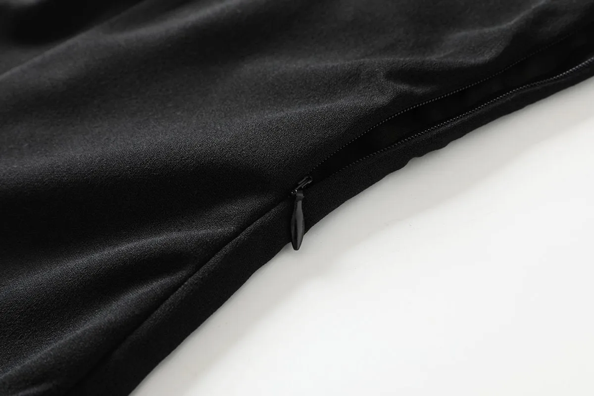 Dawn Black Wrap Midi Dress