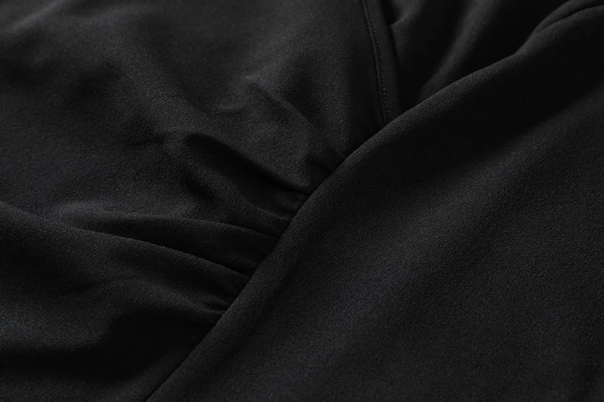 Dawn Black Wrap Midi Dress