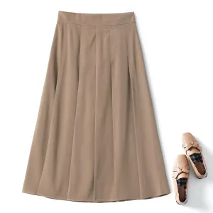 Delaney Plus Size Pleat Midi Skirt