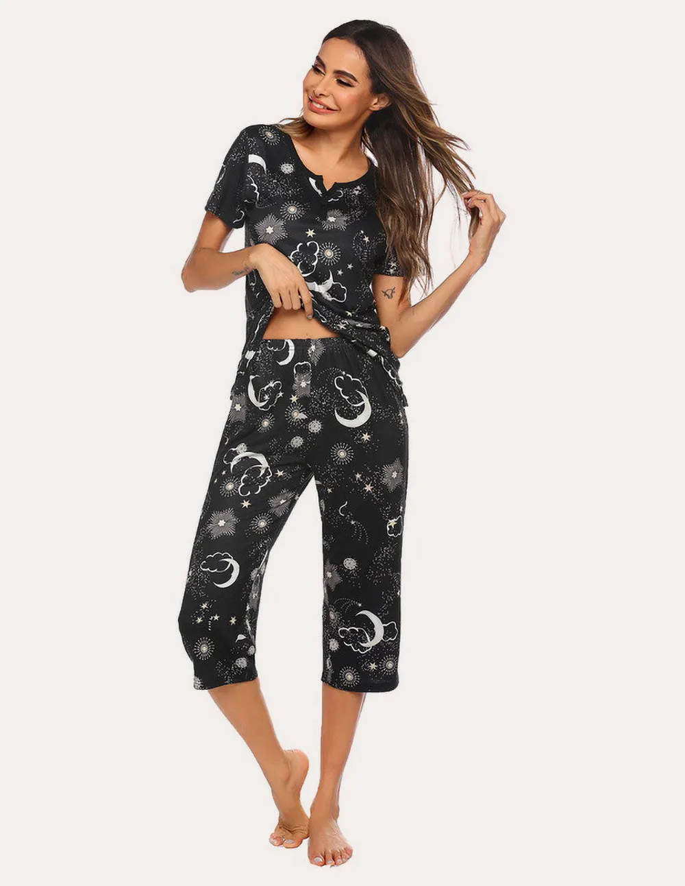 Ekouaer Fun Print Pajamas Set (US Only)