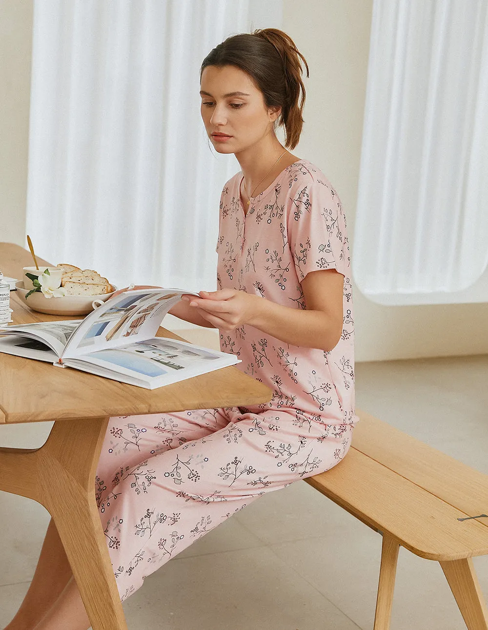 Ekouaer Fun Print Pajamas Set (US Only)