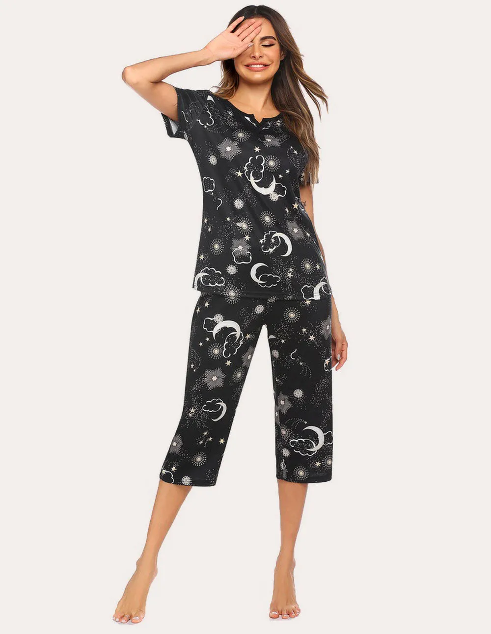 Ekouaer Fun Print Pajamas Set (US Only)