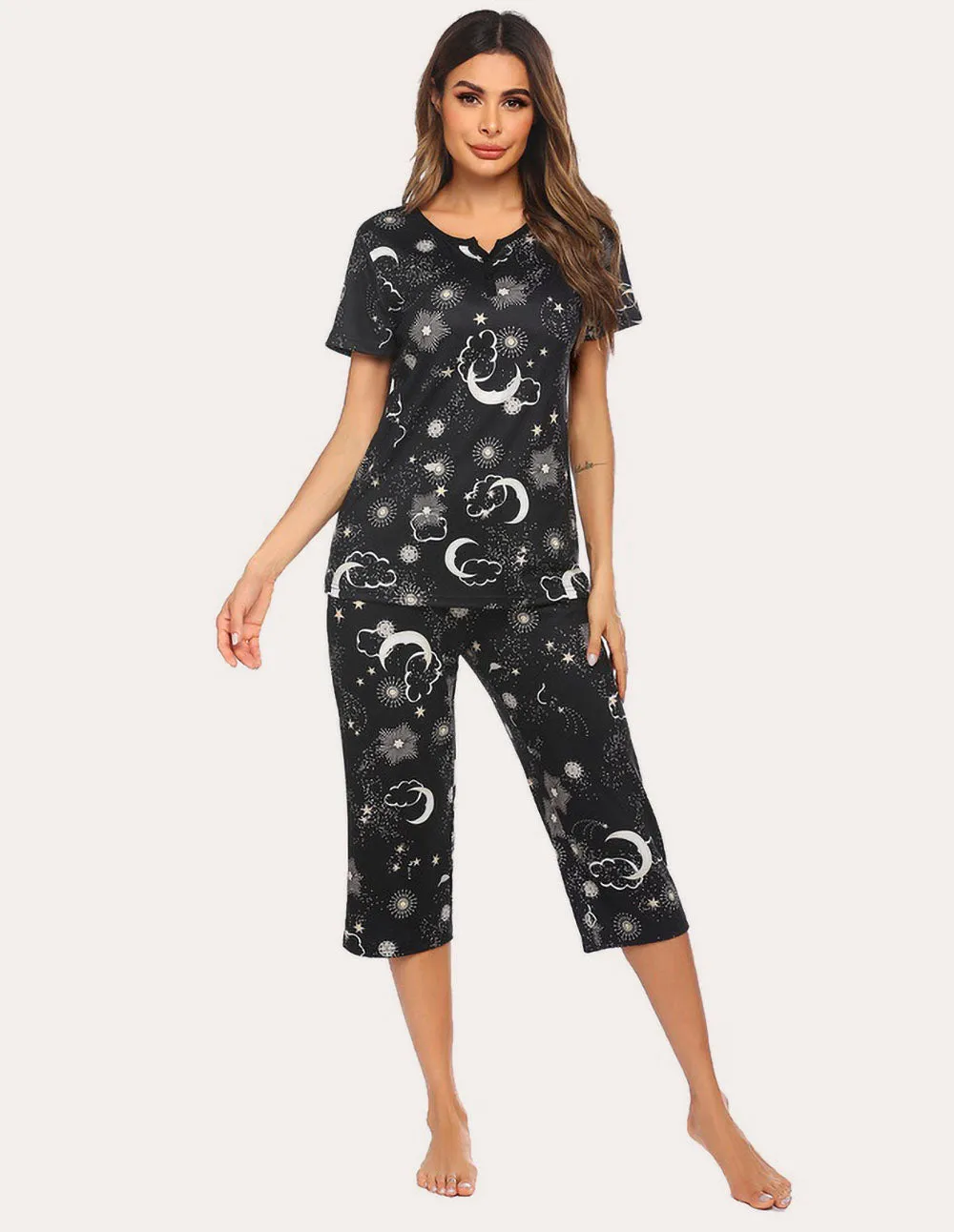 Ekouaer Fun Print Pajamas Set (US Only)