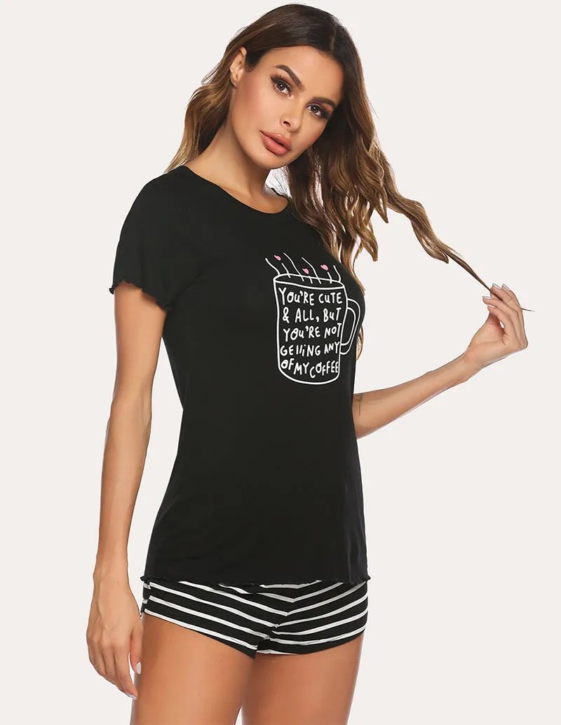 Ekouaer Ruffle Seams Pajama Set (US Only)