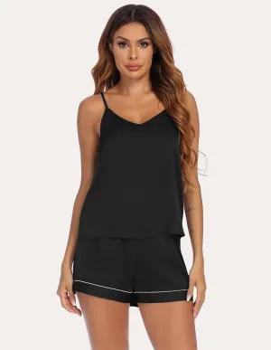 Ekouaer Satin Cami with Shirt and Shorts (US Only)