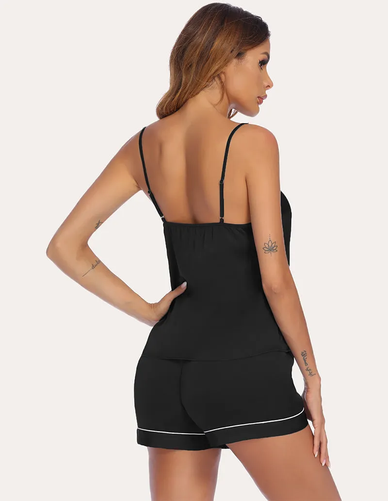 Ekouaer Satin Cami with Shirt and Shorts (US Only)