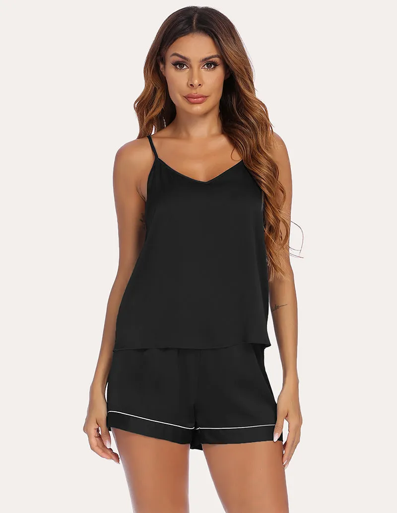 Ekouaer Satin Cami with Shirt and Shorts (US Only)
