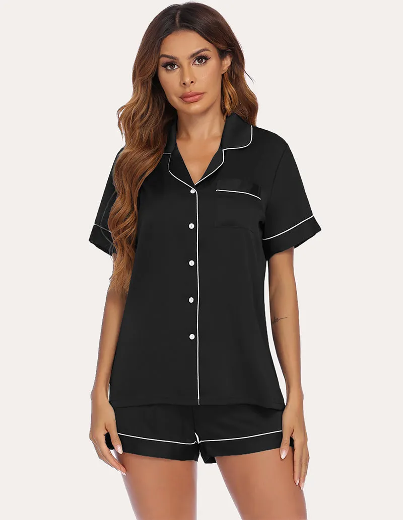 Ekouaer Satin Cami with Shirt and Shorts (US Only)