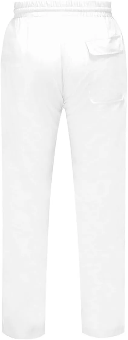 evzosrz Mens Yoga Pants Casual Elastic Waist Cotton Linen Loose Fit Drawstring Lightweight Beach Joggers Work Trousers
