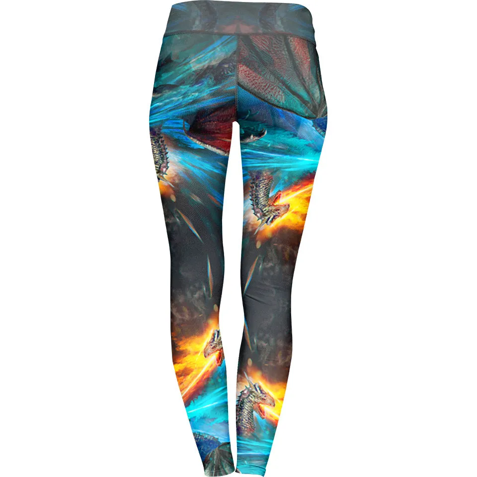 Fire and Ice Dragons Leggings