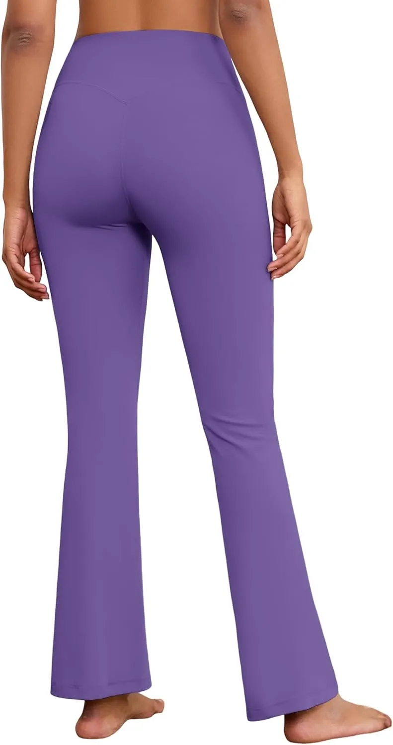 Flare Wide Leg Yoga Pants Bootcut Bell Bottom Crossover Tummy Control Leggings Workout High Waist Tights for Women