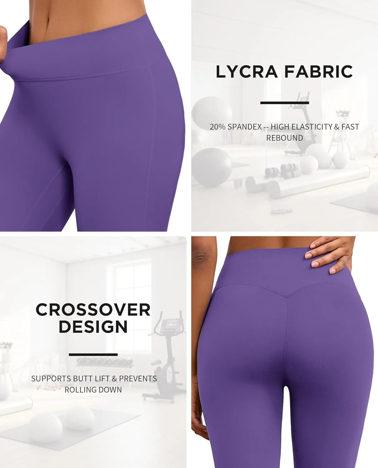 Flare Wide Leg Yoga Pants Bootcut Bell Bottom Crossover Tummy Control Leggings Workout High Waist Tights for Women