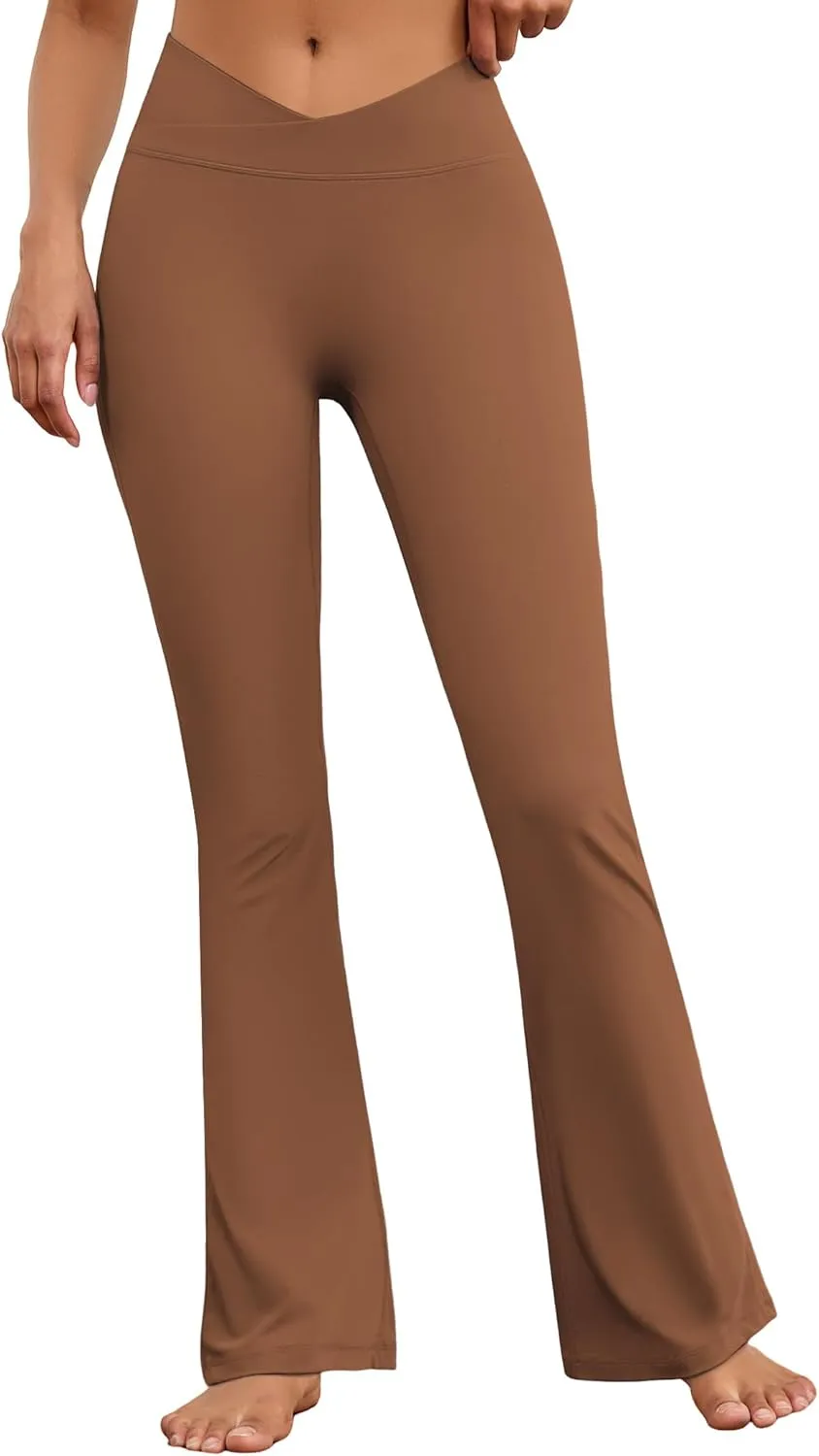 Flare Wide Leg Yoga Pants Bootcut Bell Bottom Crossover Tummy Control Leggings Workout High Waist Tights for Women