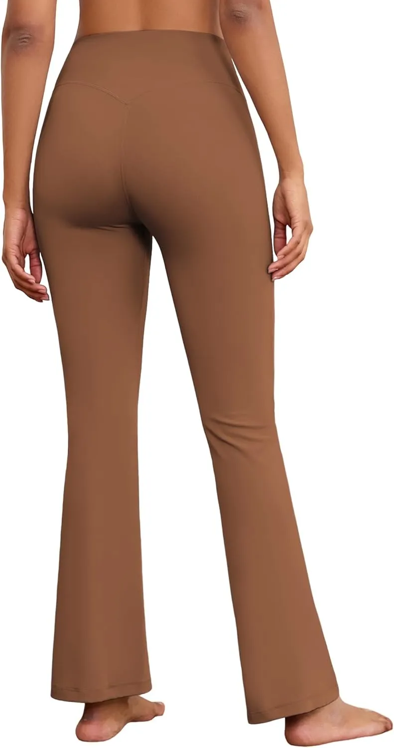 Flare Wide Leg Yoga Pants Bootcut Bell Bottom Crossover Tummy Control Leggings Workout High Waist Tights for Women